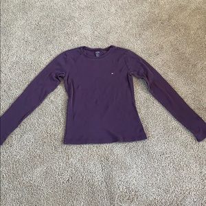 Purple Tommy Hilfiger long sleeve shirt